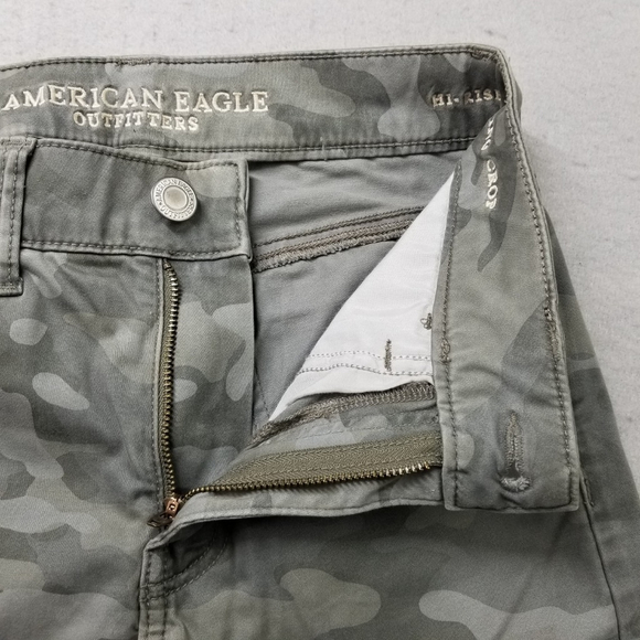 American Eagle Jeggings Womens Size 0 Green Camo Camouflage Highrise Crop - Picture 10 of 14